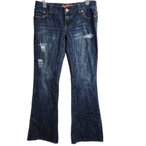 Calvin Klein Choice Vintage Women's Blue Lightly Distressed Bootcut Denim Jeans